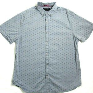 Denim and Flower Mens Button Down Shirt Snails